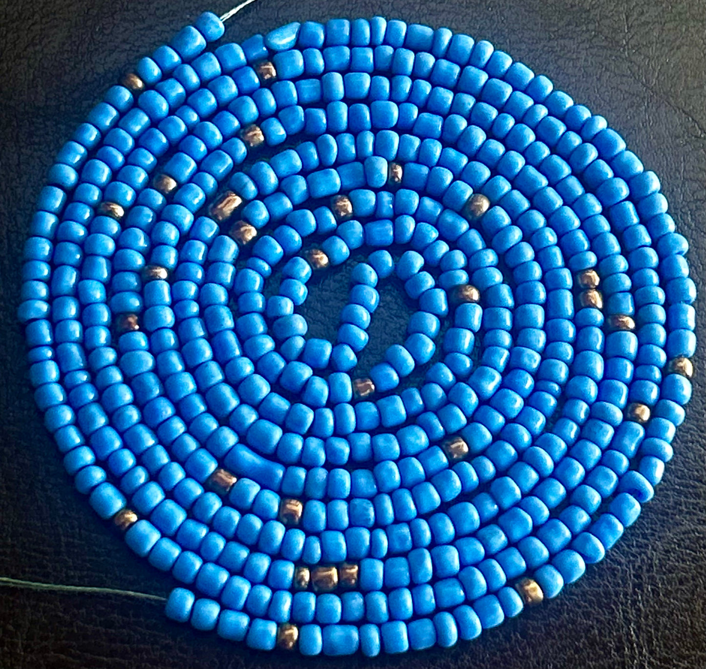 Blue w/ Gold Waist Beads